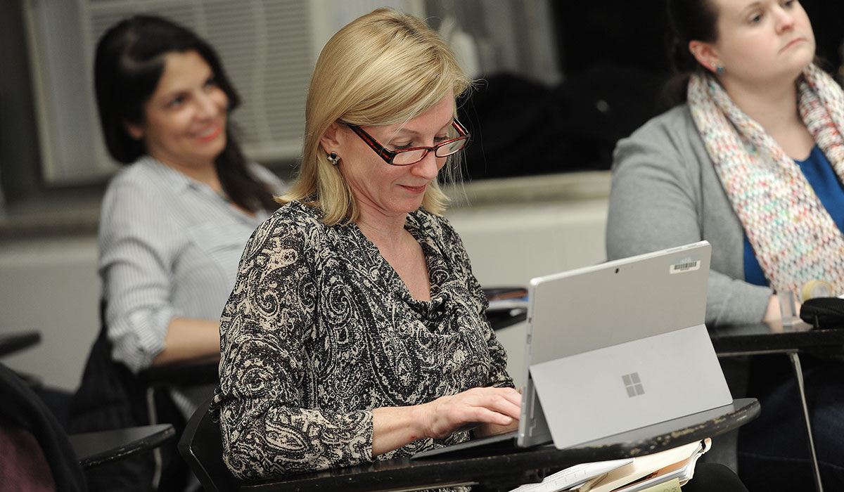 Student at a computer